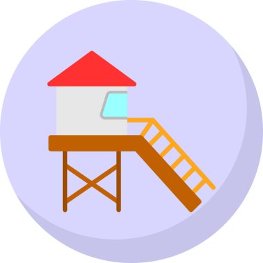 Cankurtaran kulesi simgesinin vektör çizimi                                    