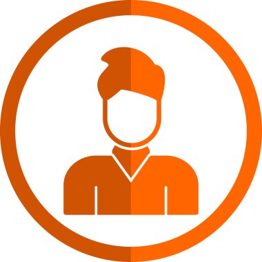 Mühendis vektör simgesi. biçim düz sembol sembolü, turuncu renk, beyaz arkaplan.