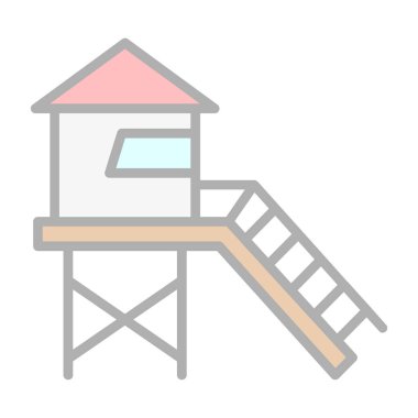 Cankurtaran kulesi simgesinin vektör çizimi                                    