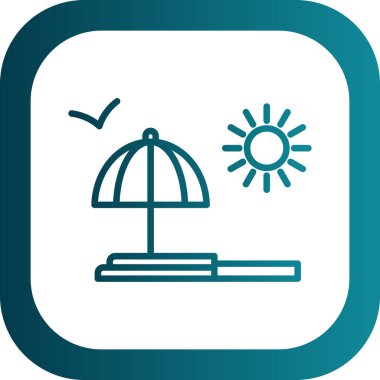 Web ve mobil için beyaz arkaplanda izole edilmiş yaz ve plaj vektörü simgesi