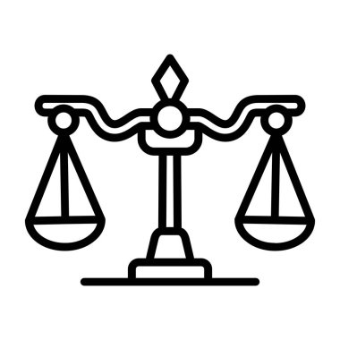 Adalet Ölçekleri çizgi simgesi.