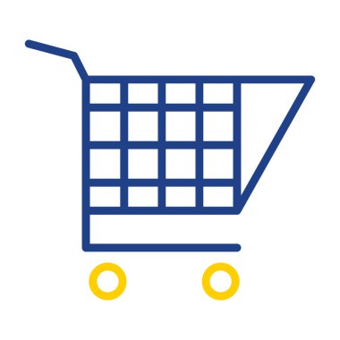 Alışveriş arabası simgesi, vektör illüstrasyonu