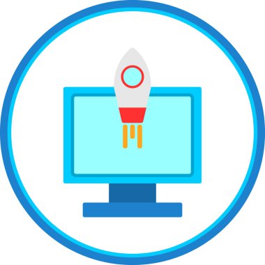 Bilgisayar masaüstü. Basit illüstrasyon