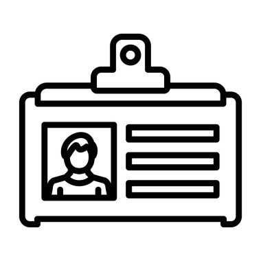 Kimlik kartı simgesi vektör çizimi