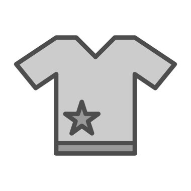 Bir t-shirt simgesinin vektör illüstrasyonu 