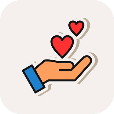 Kalp ikonu vektör illüstrasyonu