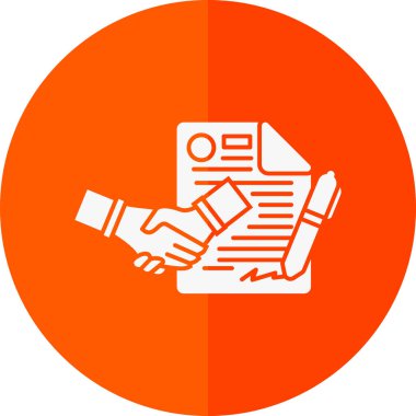 sözleşme simgesi, tokalaşma, vektör illüstrasyonu