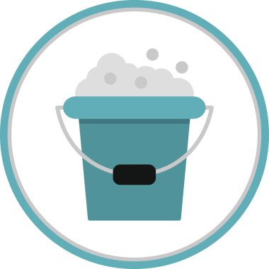 Köpük ağ simgesi olan kova, basit vektör illüstrasyonu