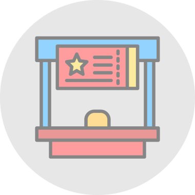 Bilet Ofisi simgesi vektör illüstrasyonu