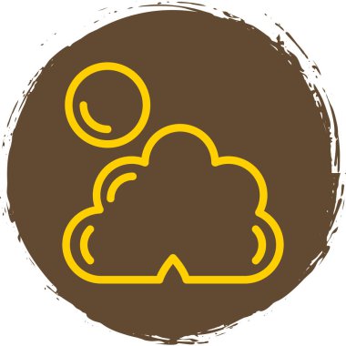 Basit Bulutlu hava simgesi, vektör illüstrasyonu