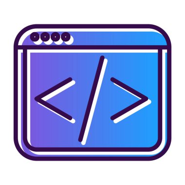 vektör ağ kodlama simgesi illüstrasyonu