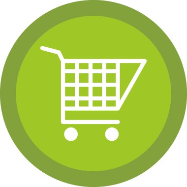 Alışveriş arabası simgesi, vektör illüstrasyonu