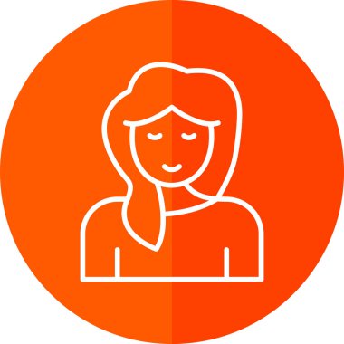 kız simgesi, vektör illüstrasyonu 