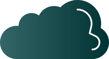 Basit Bulutlu hava simgesi, vektör illüstrasyonu