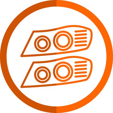 İki Araba Işıkları simgesi, vektör illüstrasyonu