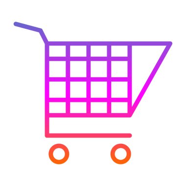 Alışveriş arabası simgesi, vektör illüstrasyonu