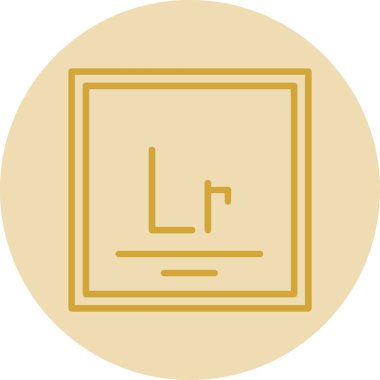 Lawrencium simgesinin vektör çizimi