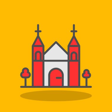 Bir kilise ikonu, katedral kulesinin vektör çizimi 