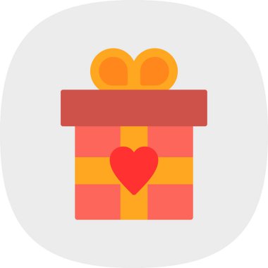 kutu hediye simgesi düz biçimli 