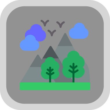 Manzara düz vektör simgesi