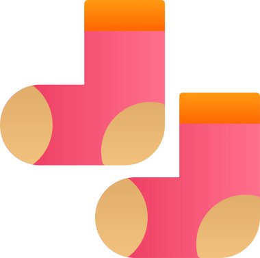 iki çorap düz simgesi, vektör illüstrasyonu