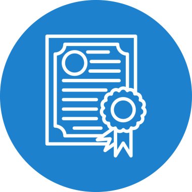 Diploma yassı simgesi, vektör illüstrasyonu