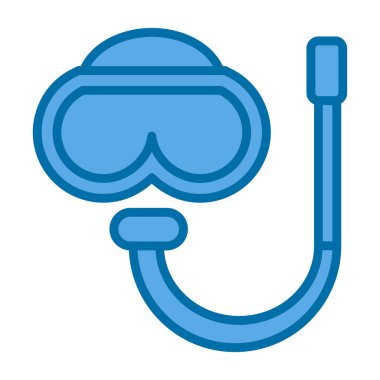 Şnorkelleme simgesi, vektör illüstrasyonu 