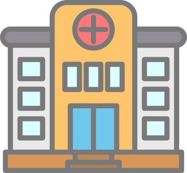 Hastane binası ikon vektör illüstrasyonu 