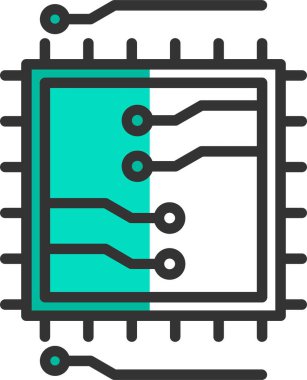 çip simgesi, vektör illüstrasyonu basit tasarım