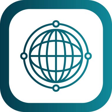  Sanal Dünya Globe web simgesi, vektör illüstrasyonu