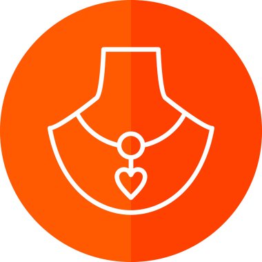 kadın zarif kolye simgesi, vektör illüstrasyonu