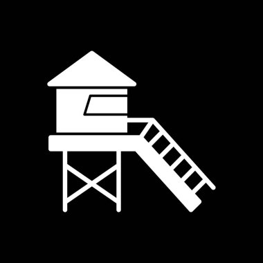 vector illustration of Lifeguard tower icon                                    