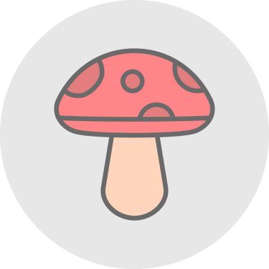 Mantar. Web simgesi basit illüstrasyon