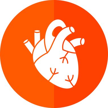 İnsan kalbi simgesi, vektör illüstrasyonu basit tasarım