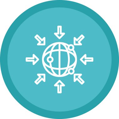 Basit internet dünya simgesi, vektör illüstrasyonu