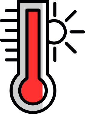 Sıcak sıcaklık düzlüğü simgesi, vektör illüstrasyonu