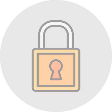 Asma kilit simgesi. web tasarımı için güvenlik kilidi simgesinin karikatür çizimi