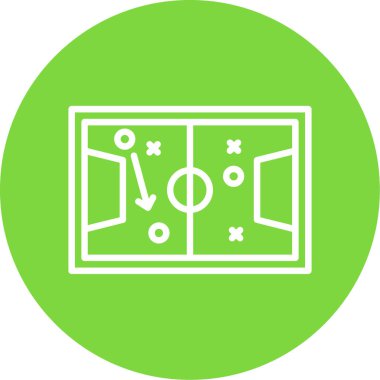 Futbol sahası ikonu. ince çizgi tasarımı ve vektör çizimi.