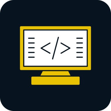 Kodlama simgesinin vektör illüstrasyonu 