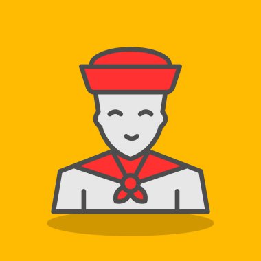 Denizci. Web simgesi basit illüstrasyon