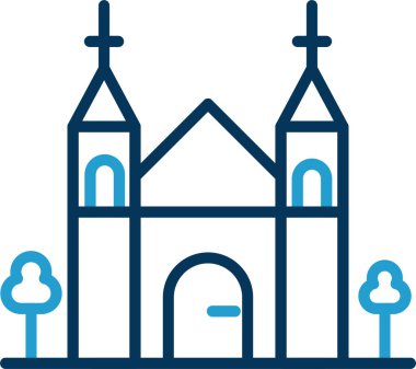 Bir kilise ikonu, katedral kulesinin vektör çizimi 
