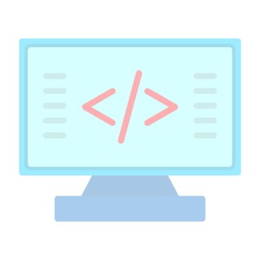 Kodlama simgesinin vektör illüstrasyonu 