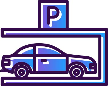 araba park simgesi vektör illüstrasyon                  