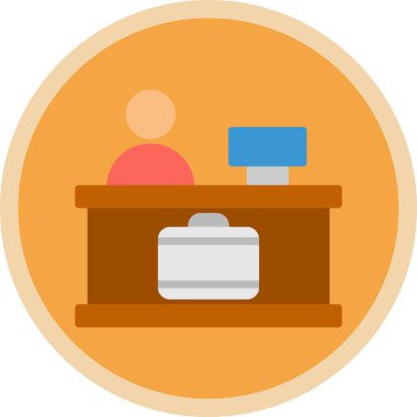 Ofis masa vektör simgesi. Kişisel ve ticari kullanım için basit vektör simgesi.