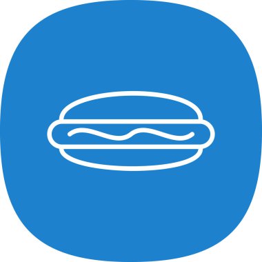 Hot dog simgesi, vektör illüstrasyonu basit tasarım