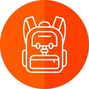 sırt çantası simgesi, grafik tasarımı, vektör illüstrasyonu 