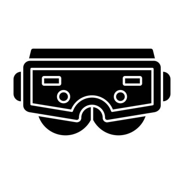 Gözlük simgesi. Web izole edilmiş sanal gerçeklik vektör simgesinin düz çizimi