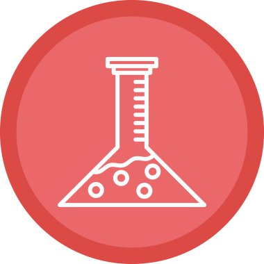 Bilim şişesi. Basit tasarım. Beaker vektör simgesi              