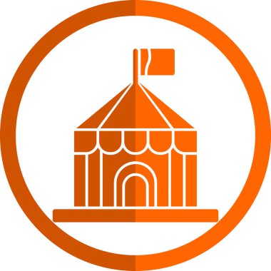 Sirk çadırı simgesi basit resimleme