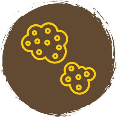 Bakteri hücre simgesi. Web için bakteri hücre vektör simgelerinin düz çizimi